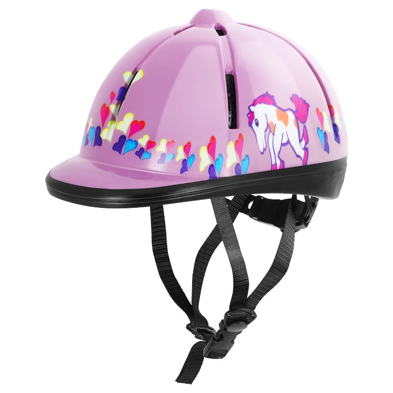 Xiaozxwlhq Adjustable Horse Riding Kids Helmet Equestrian for 2 to 6 Years Old, S Size and Head Size 48 to 54cm (Pink) - Image 1